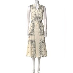 TORY BURCH  Printed Poplin Wrap Dress size 2